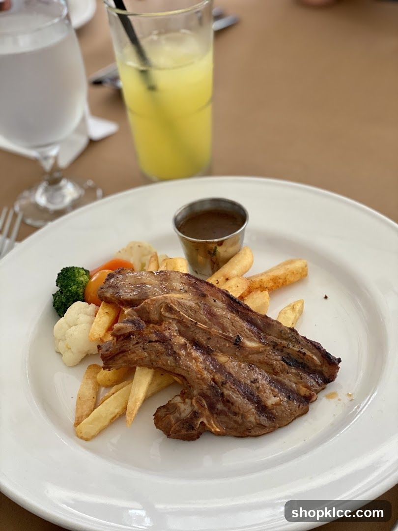 Lamb Chops with Fries and Vegetables