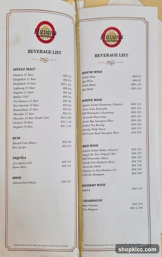 Beverage List