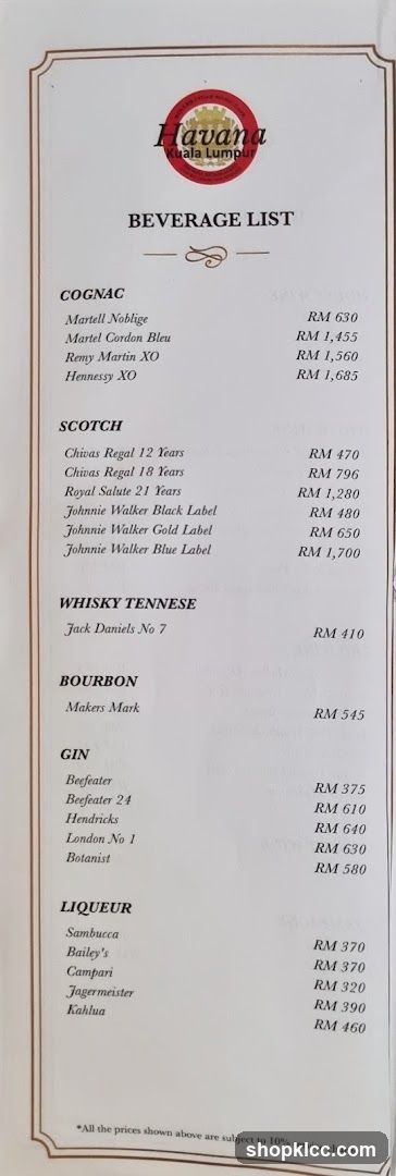 BEVERAGE LIST