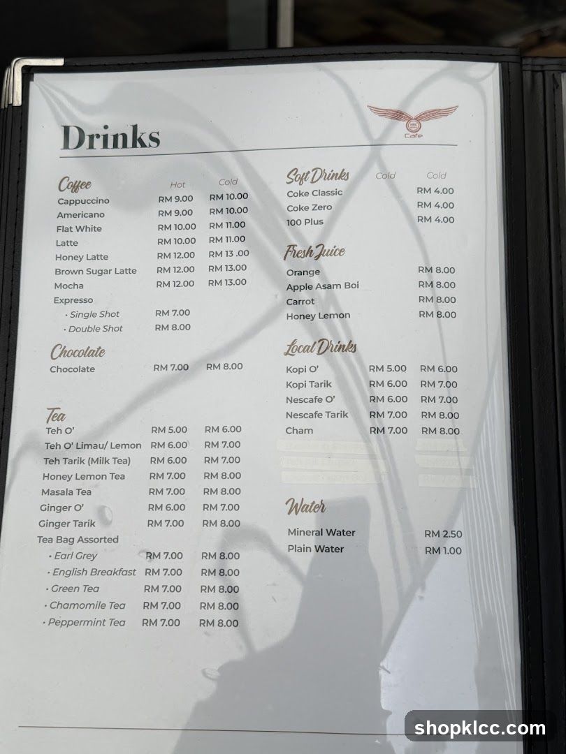 Drinks Menu