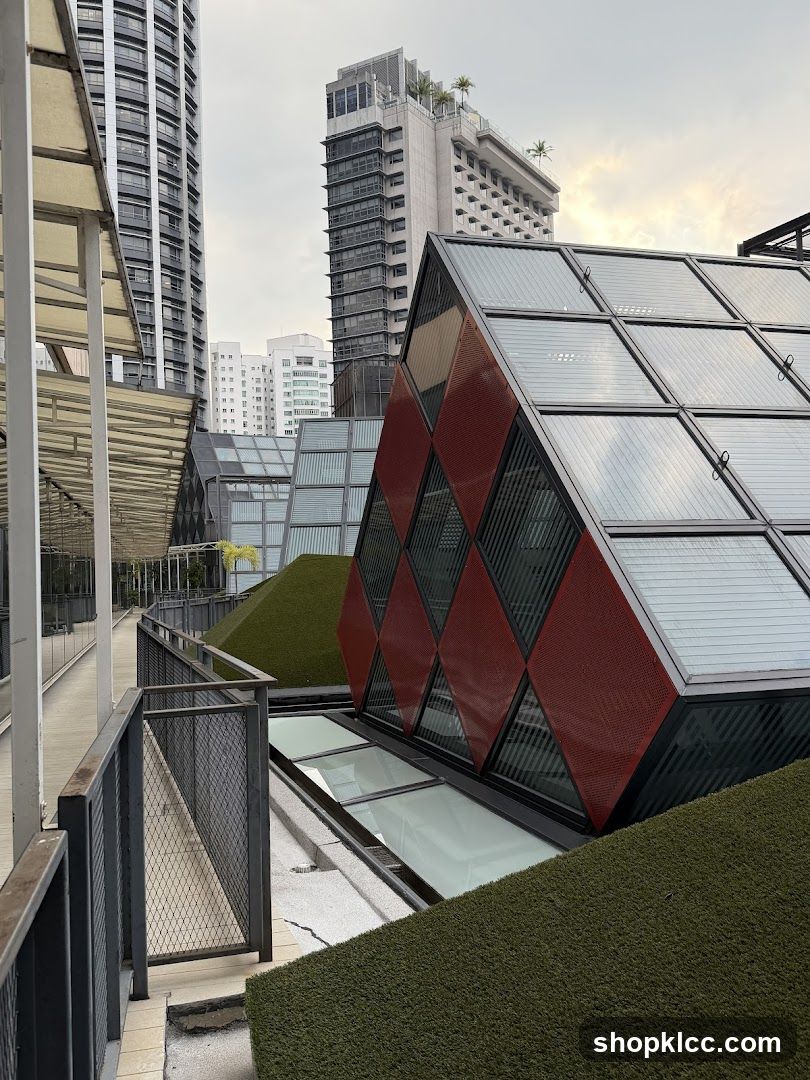 Modern Architectural Design with Greenery and Cityscape