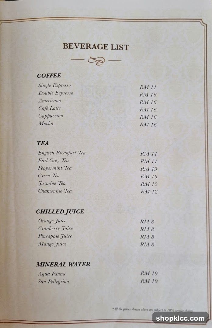 BEVERAGE LIST