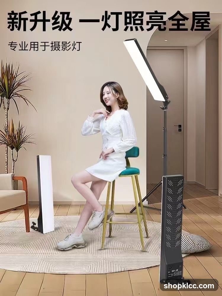 Woman Posing with Photography Lights