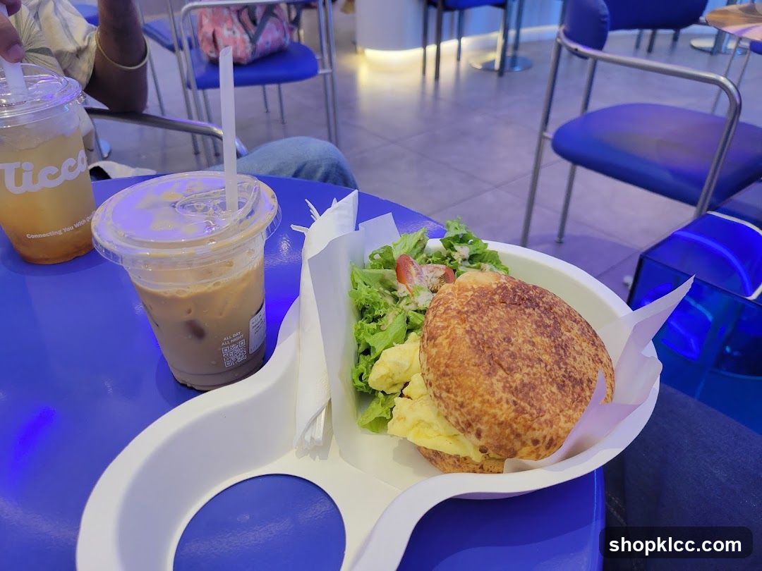 Iced Coffee and Sandwich