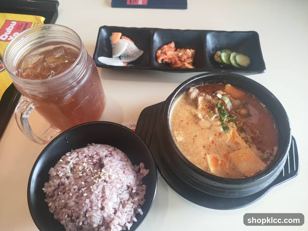 Korean Meal with Rice and Soup
