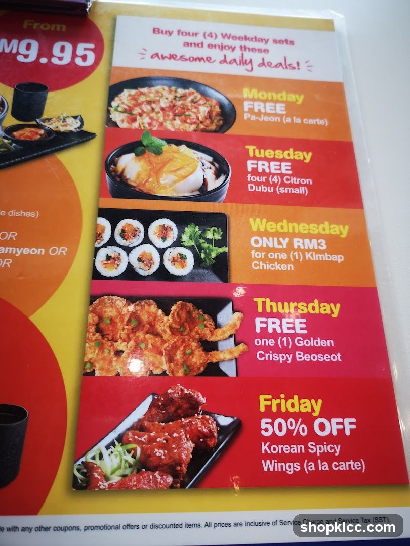 Weekday Set Deals