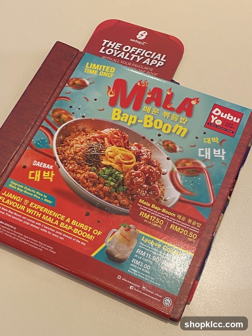 Mala Bap-Boom Menu