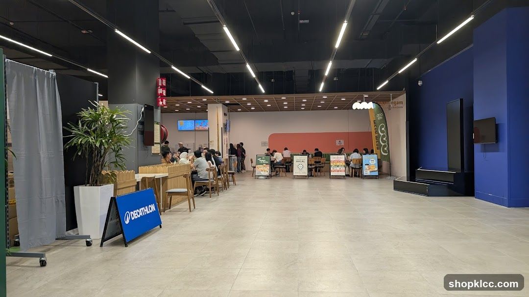 Indoor food court with seating