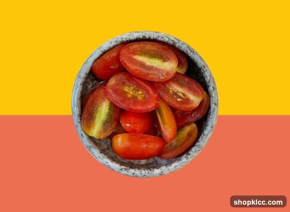 Bowl of Sliced Cherry Tomatoes