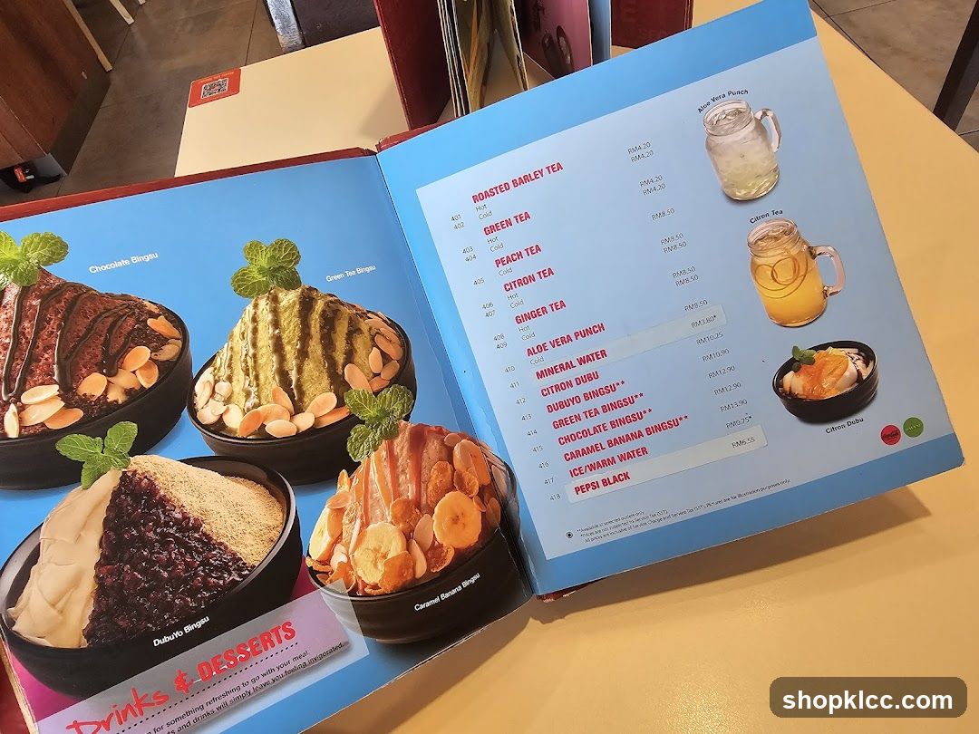 Drinks & Desserts Menu