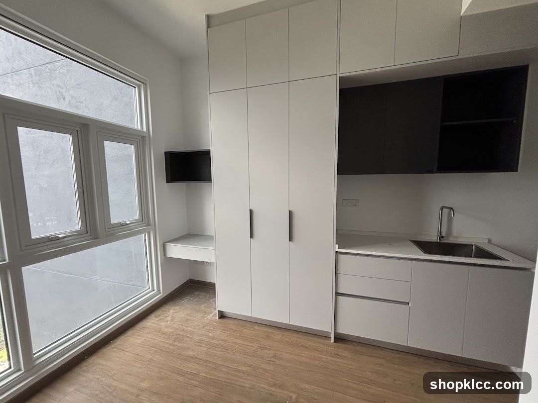 Modern Kitchenette with Built-in Storage