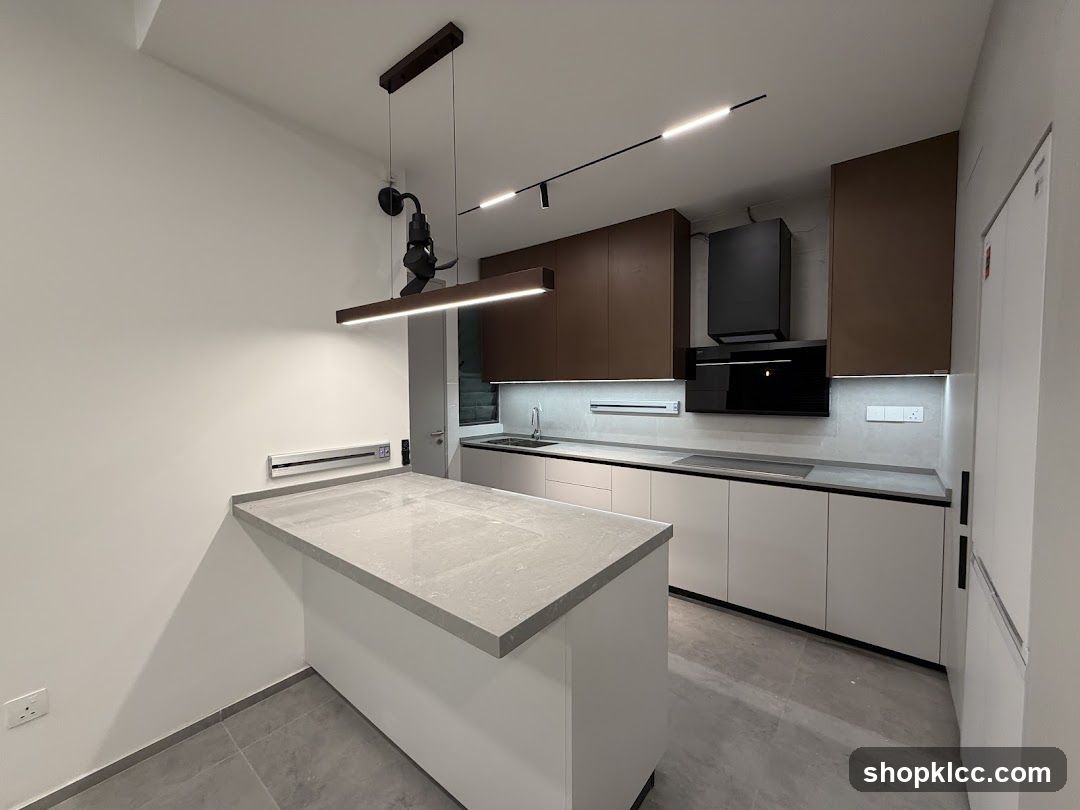 Modern Kitchen Island and Cabinets