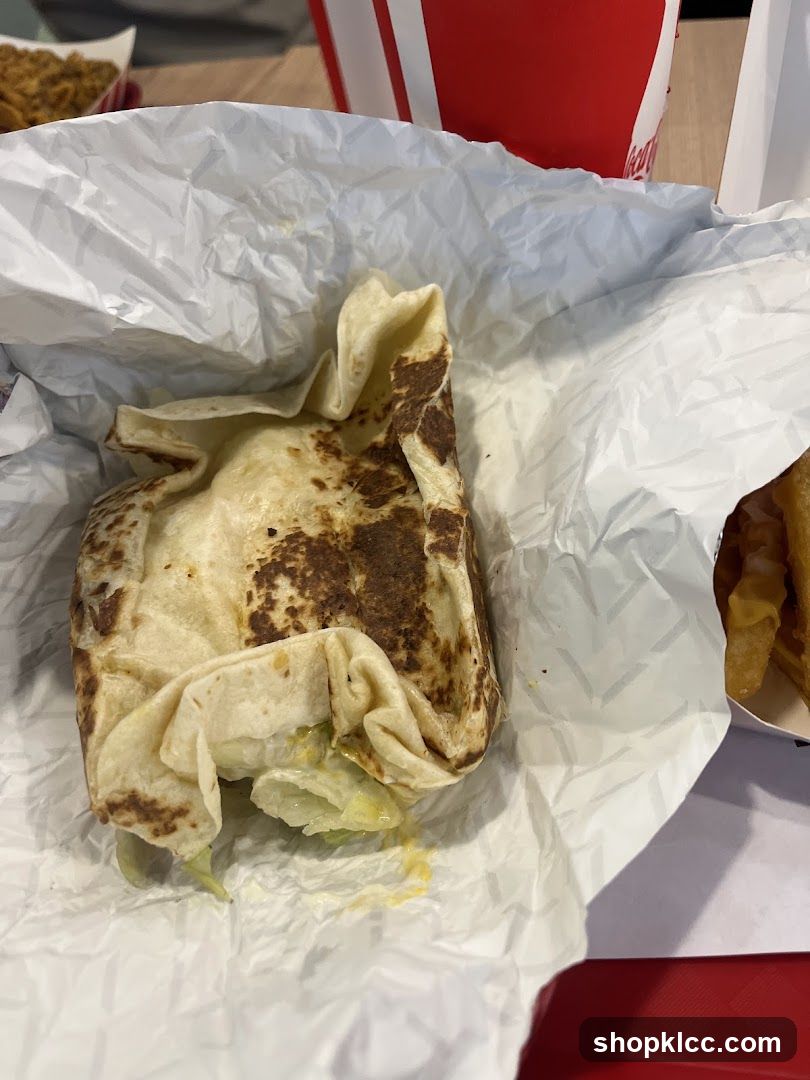 Wrapped Food Item with Fries
