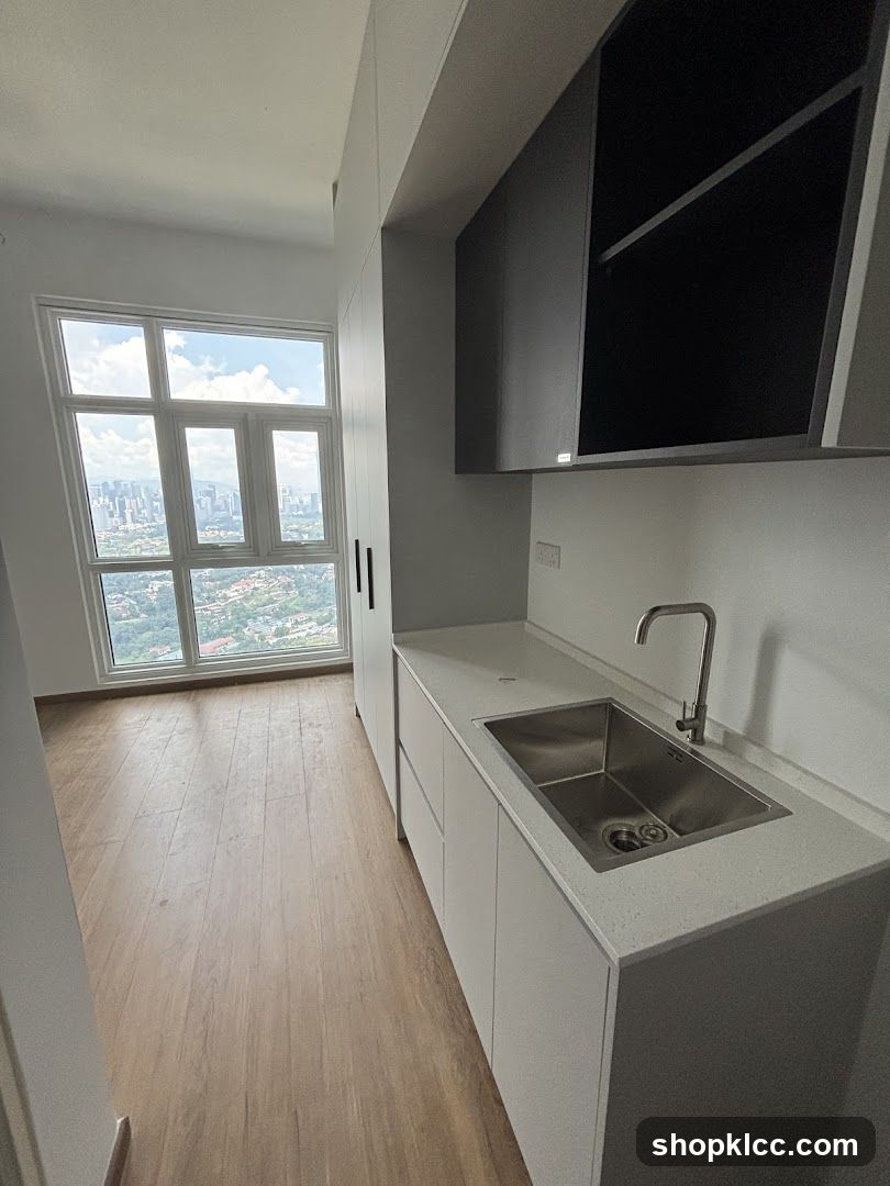 Modern Kitchenette with City View