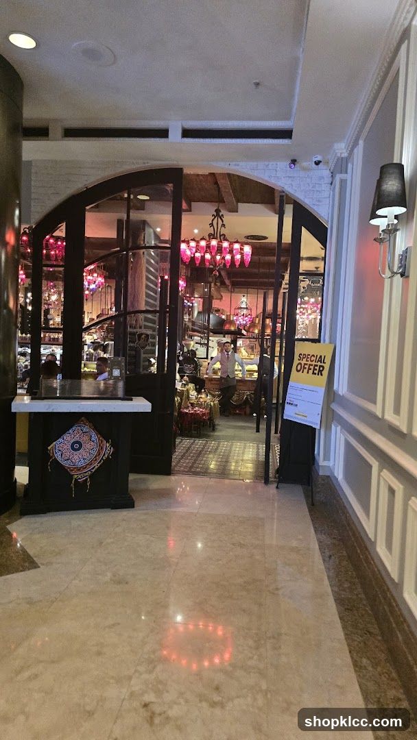 Restaurant Entrance with Special Offer Sign