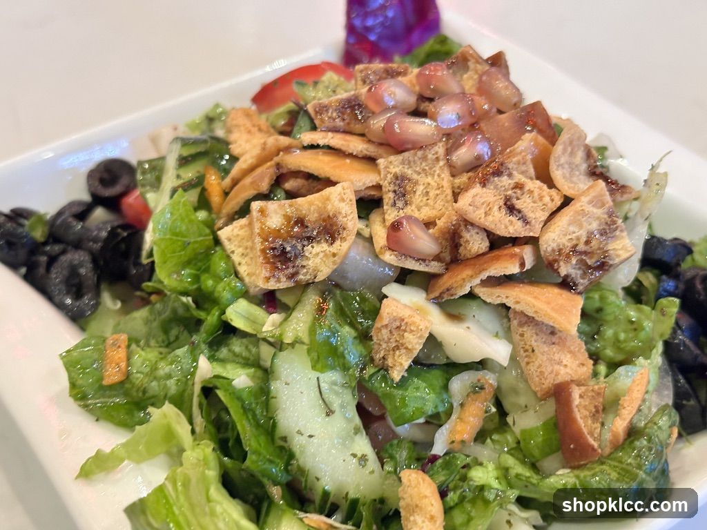 Salad with Pomegranate and Croutons