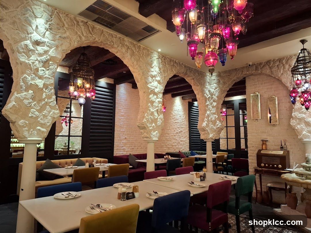 Restaurant Interior with Colorful Lanterns