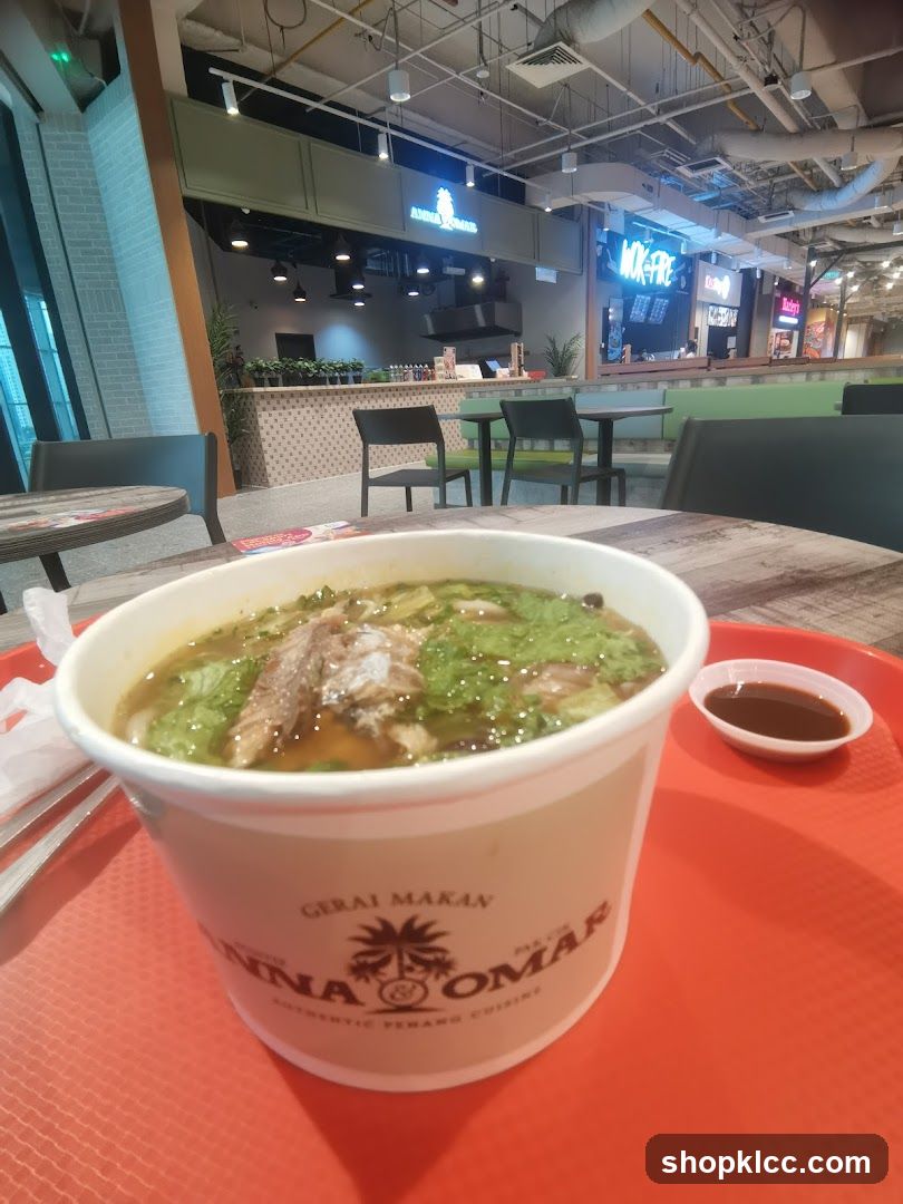 Food in a bowl at a food court