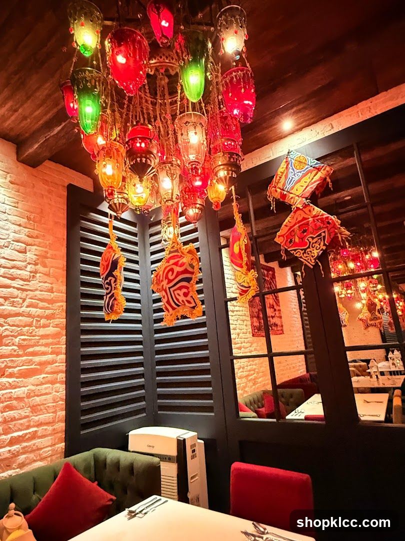 Restaurant Interior with Colorful Lanterns