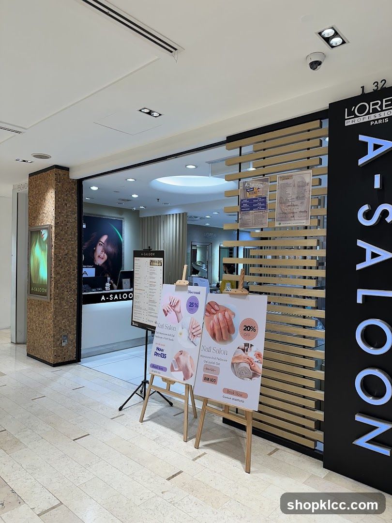 A-SALOON Entrance with Promotions