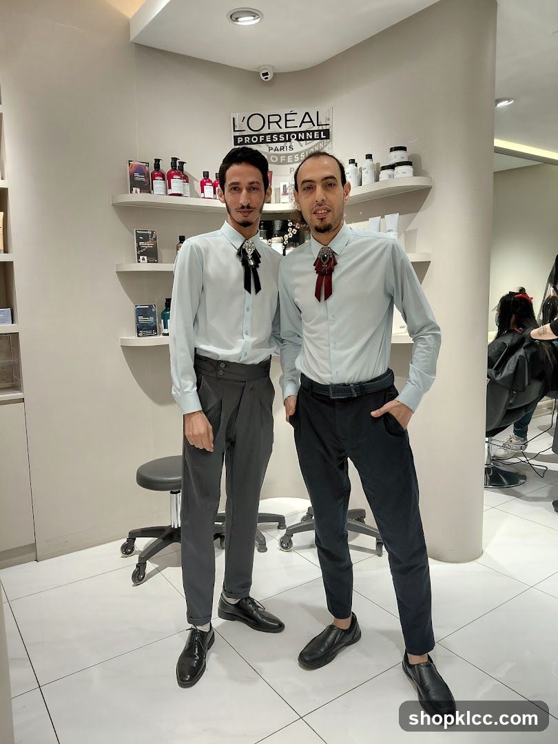 Two men in a salon