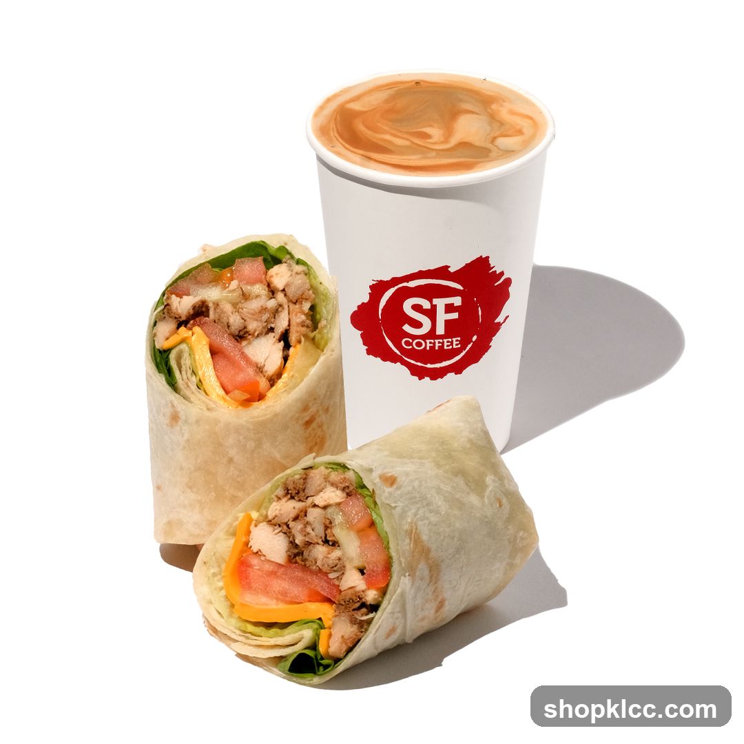 Chicken Wraps and Coffee