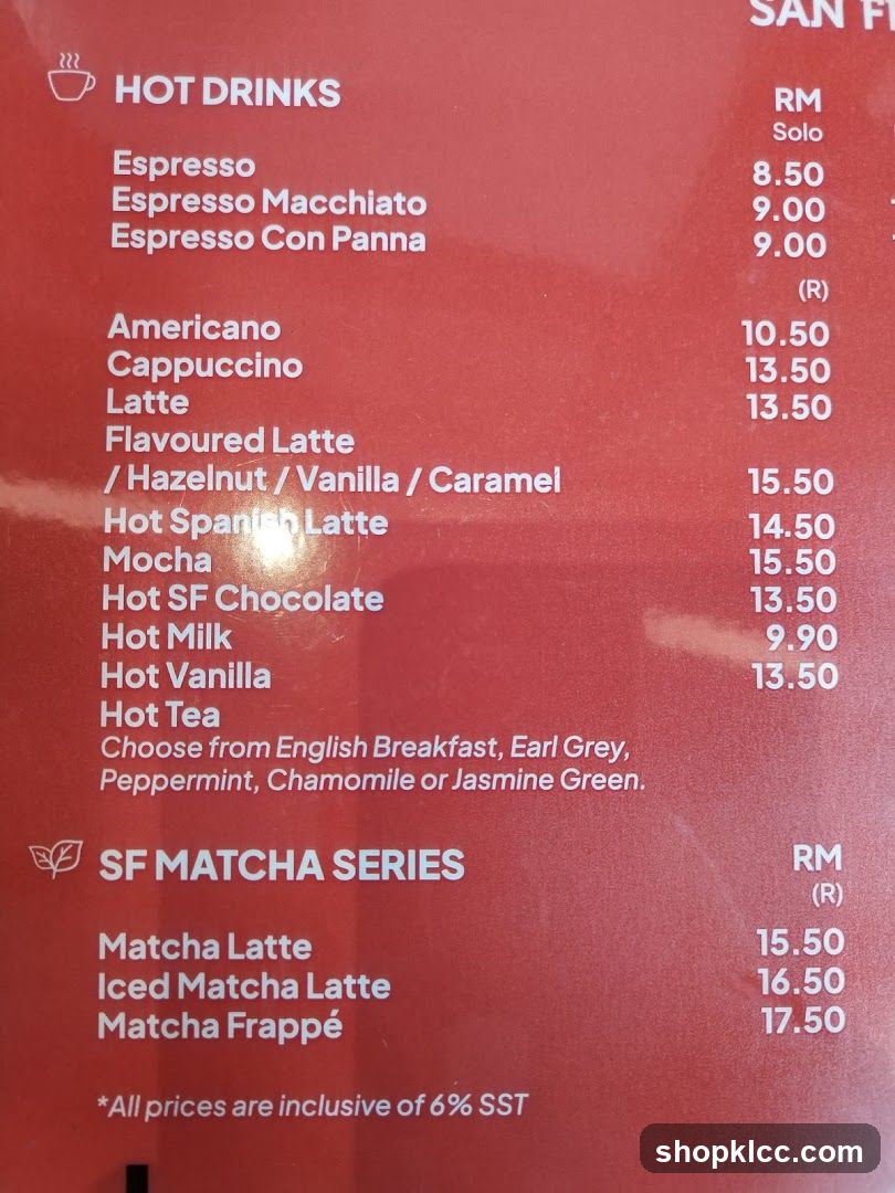 Hot Drinks and SF Matcha Series