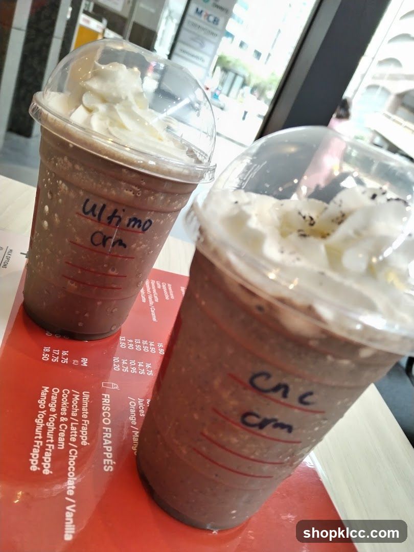 Two Frappuccinos with Whipped Cream