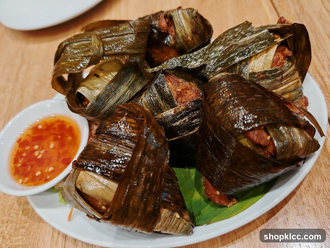 Chicken wrapped in pandan leaves