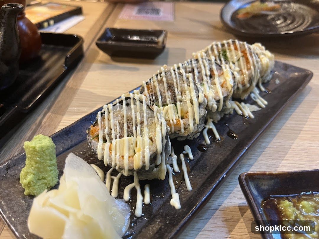 Sushi Roll with Wasabi and Ginger