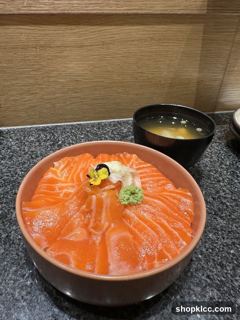 Salmon Donburi with Miso Soup