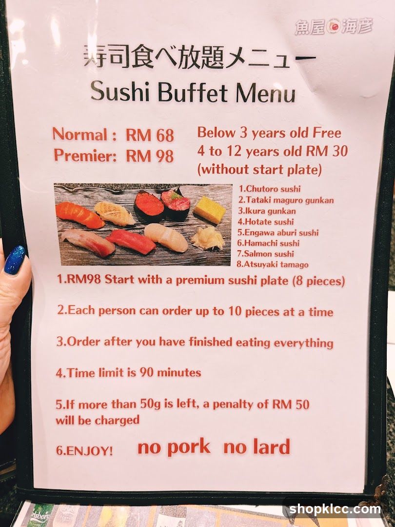 Sushi Buffet Menu