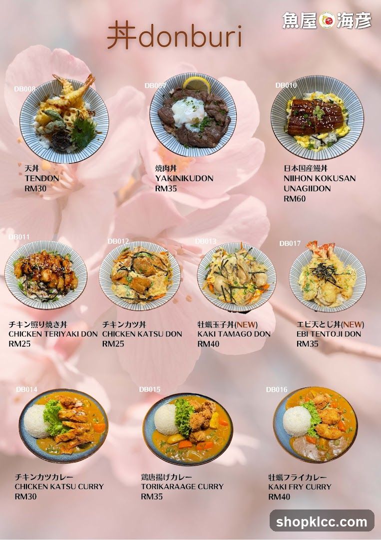 Donburi Menu