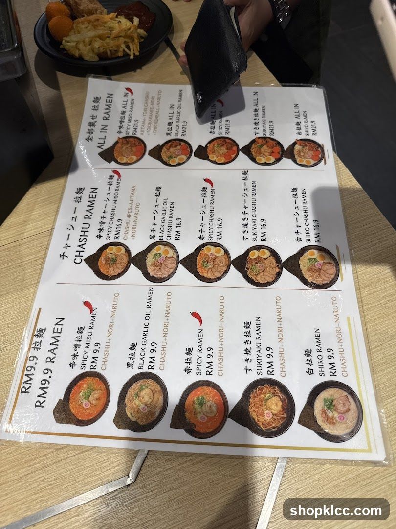 Ramen Menu
