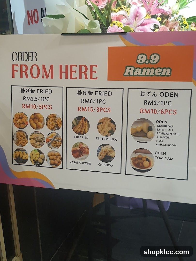 9.9 Ramen Menu