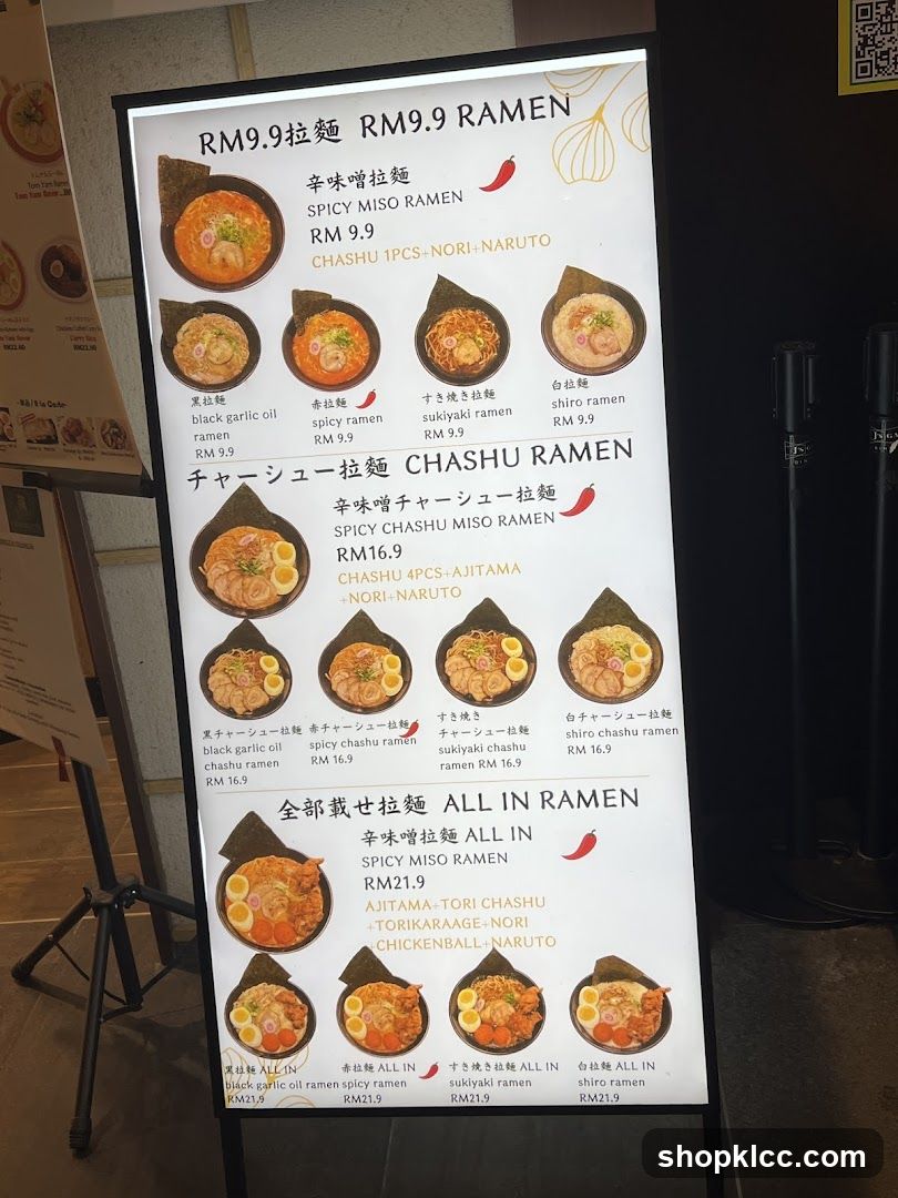 Ramen Menu