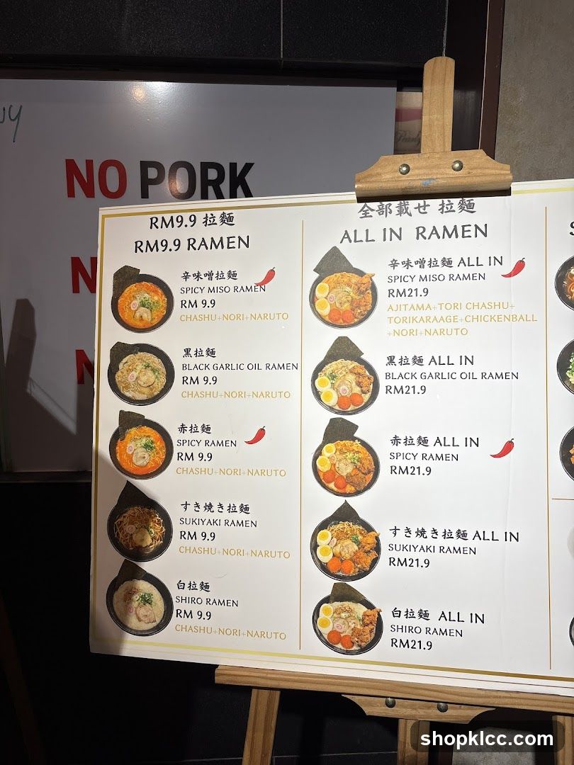 Ramen Menu