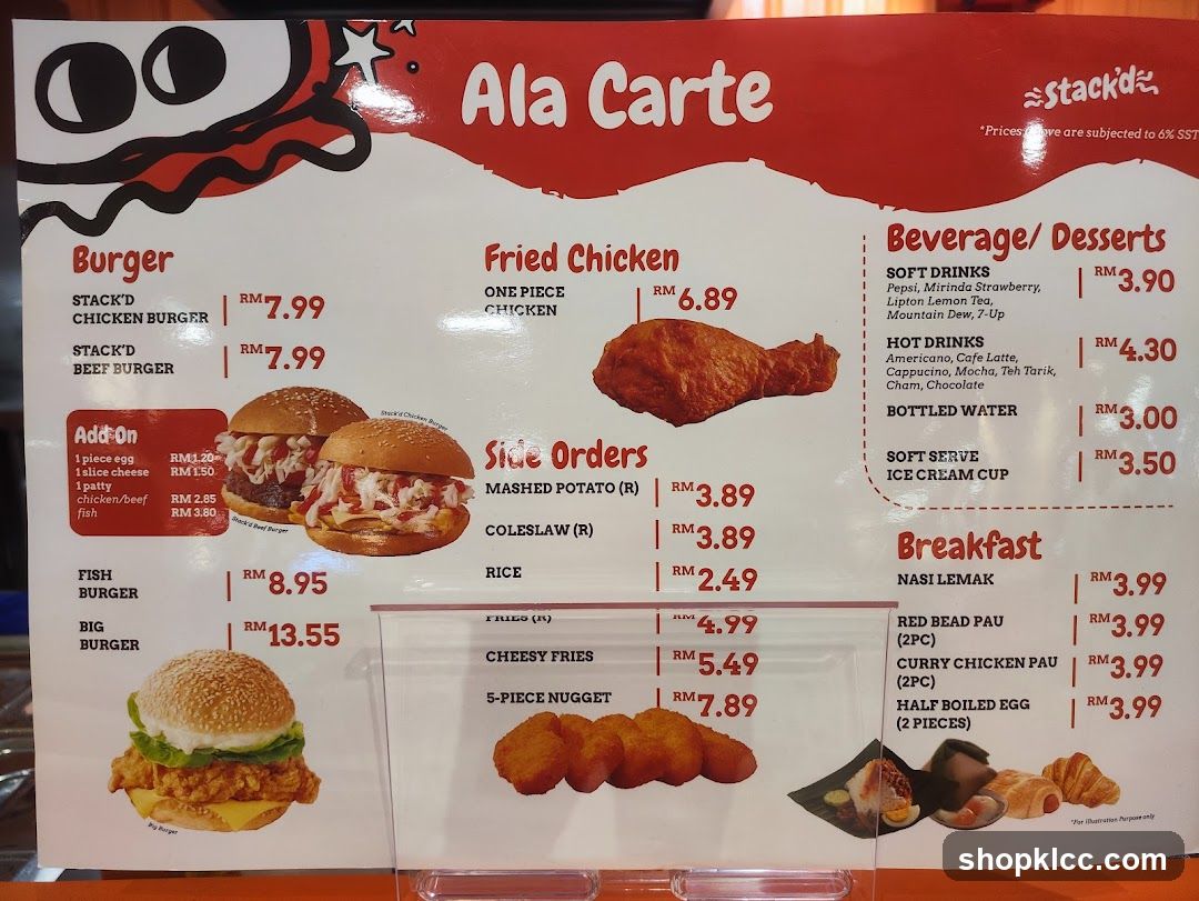 Ala Carte Menu