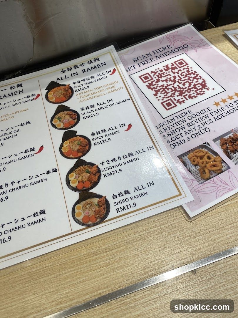 Ramen Menu