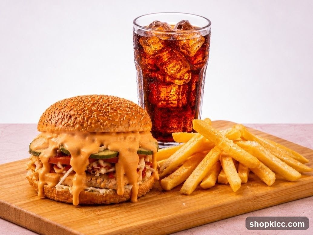 Burger, Fries, and Soda
