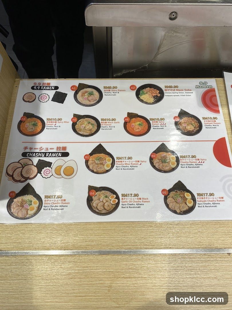 Ramen Menu