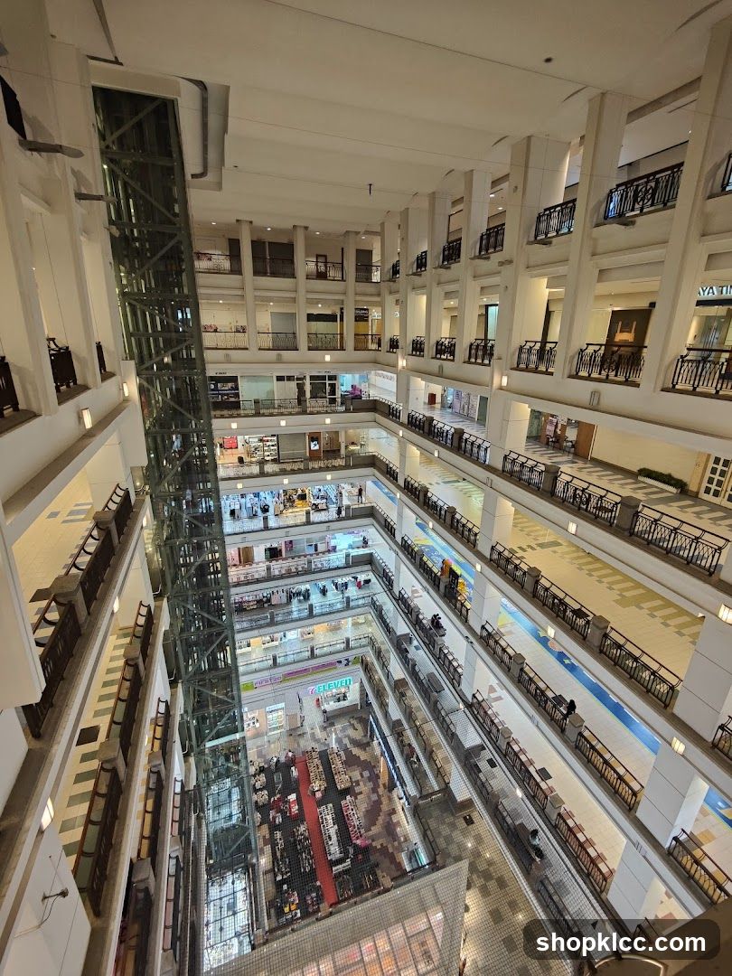 Interior of a multi-level shopping mall