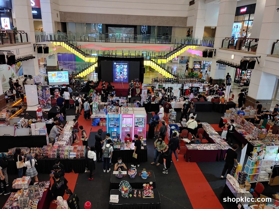 Convention Hall with Booths and Attendees