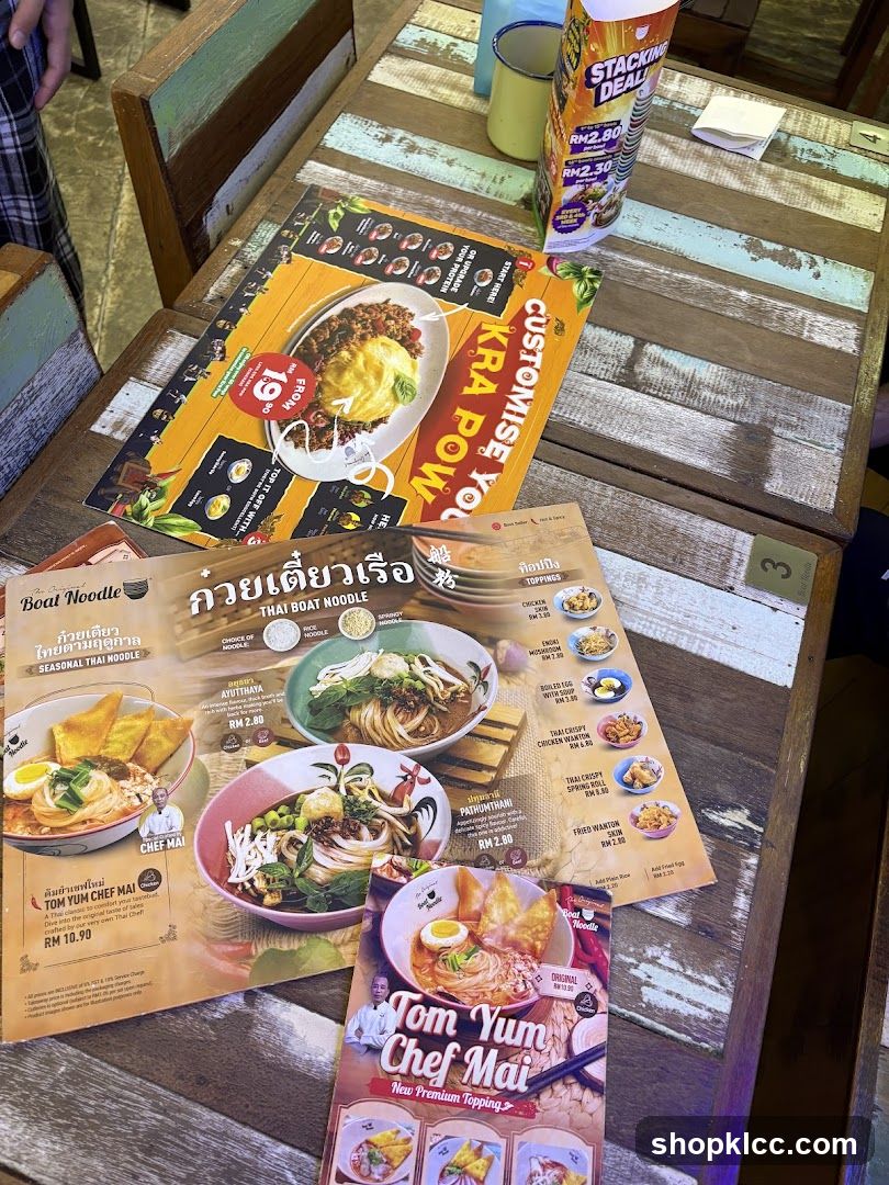 Boat Noodle Menu
