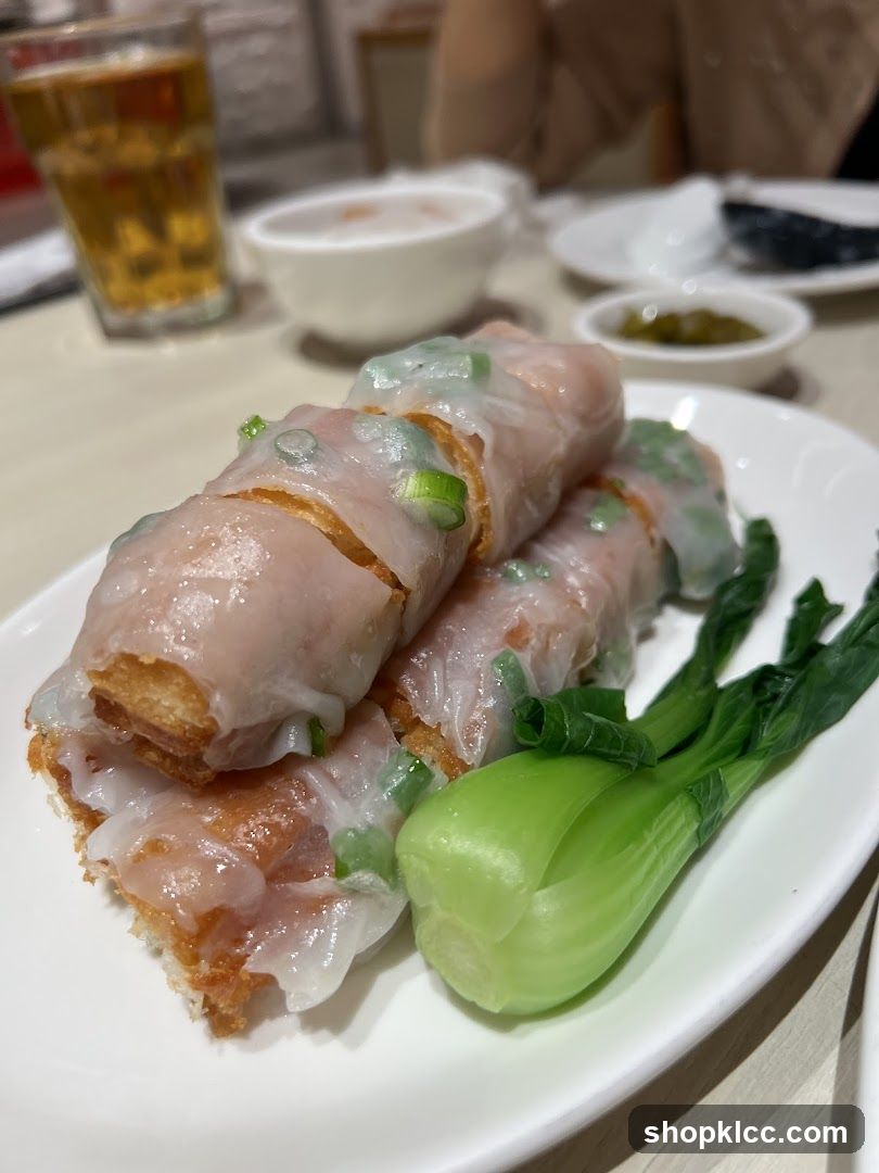 Steamed Rice Rolls with Bok Choy