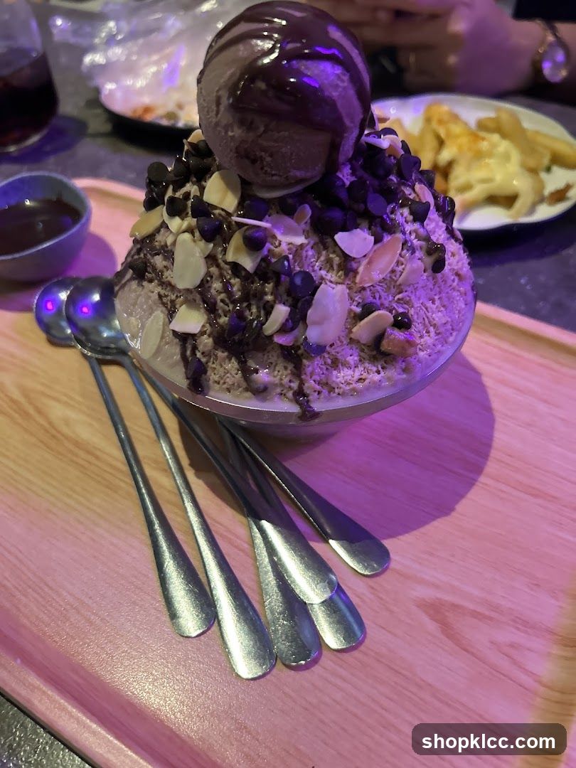 Chocolate Shaved Ice Dessert