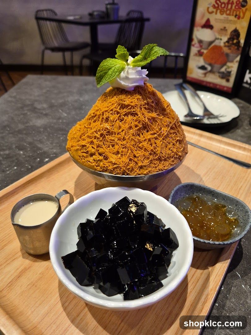 Dessert with toppings