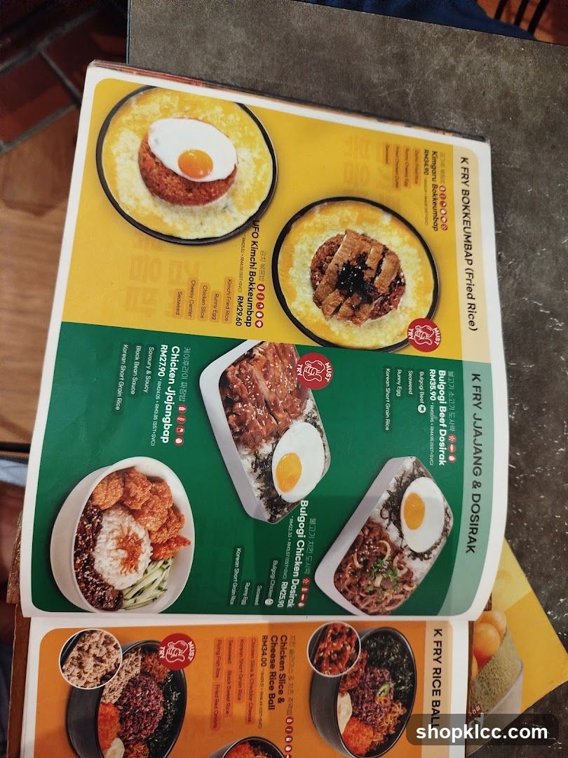 K FRY Menu