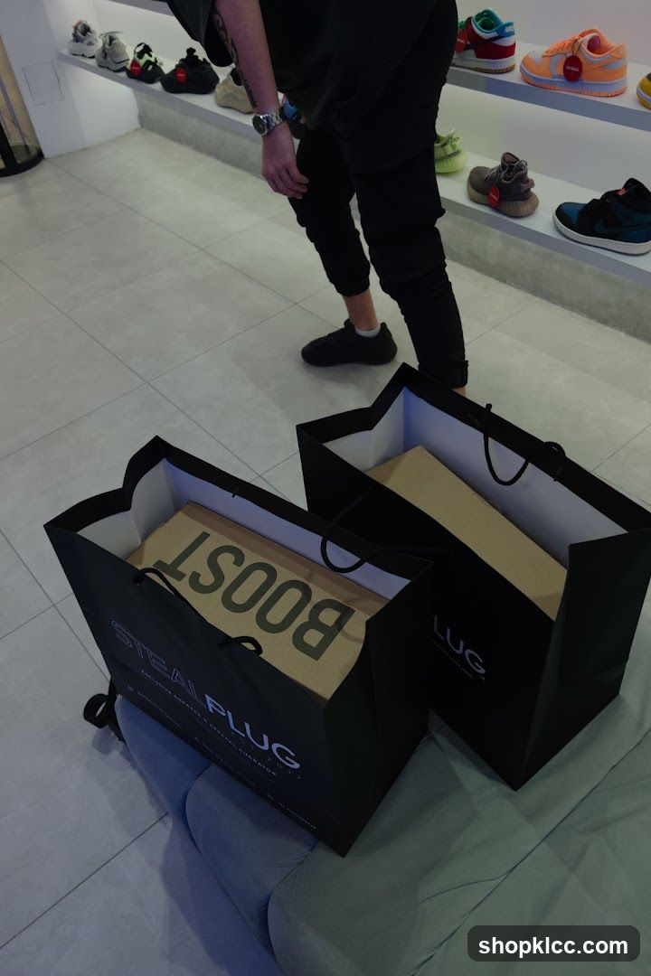 Shopping Bags with Shoe Boxes