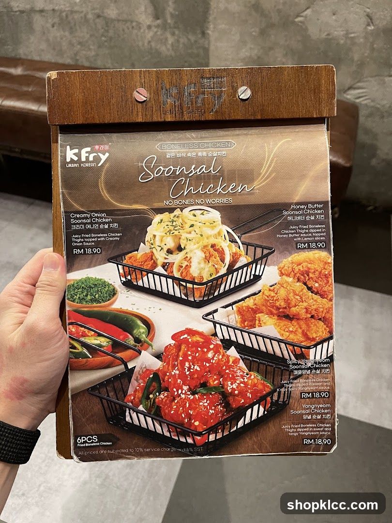 Soonsal Chicken Menu
